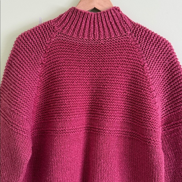 Hand-Knit Wool Sweater Raspberry Pink - Picture 6 of 14